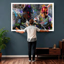 Graffiti Baseball Player Street Art Wall Art Canvas Print by MyGreatCanvas | Canvas Wall Art Prints | Photo Prints & Wall Decor
