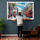 London Street Canvas Wall Art — Big Ben Red Bus Print | Oil by MyGreatCanvas | Canvas Wall Art Prints | Photo Prints & Wall Decor