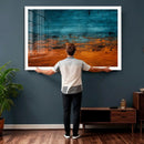 Teal Orange Abstract Wall Art Canvas Print Modern Large by MyGreatCanvas | Canvas Wall Art Prints | Photo Prints & Wall Decor