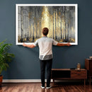 Abstract Birch Forest Wall Art Canvas Print – Modern Gold by MyGreatCanvas | Canvas Wall Art Prints | Photo Prints & Wall Decor