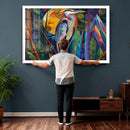 Colorful Heron Wall Art Canvas Print Tropical Bird Abstract by MyGreatCanvas | Canvas Wall Art Prints | Photo Prints & Wall Decor