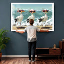 Funny Seagull Wall Art Canvas Print Beach Birds With by MyGreatCanvas | Canvas Wall Art Prints | Photo Prints & Wall Decor