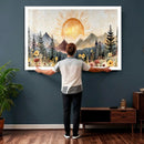 Boho Mountain Landscape Large Wall Art, Horizontal Gold by MyGreatCanvas | Canvas Wall Art Prints | Photo Prints & Wall Decor