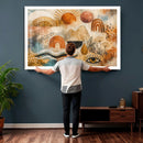 Geometric Boho Abstract Wall Art Canvas Print, Orange Blue by MyGreatCanvas | Canvas Wall Art Prints | Photo Prints & Wall Decor