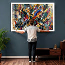 Geometric Abstract Wall Art Canvas Print, Orange Blue by MyGreatCanvas | Canvas Wall Art Prints | Photo Prints & Wall Decor