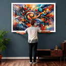 Geometric Abstract Wall Art Canvas Print, Orange Blue by MyGreatCanvas | Canvas Wall Art Prints | Photo Prints & Wall Decor