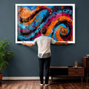 Geometric Abstract Wall Art Canvas Print, Orange Blue by MyGreatCanvas | Canvas Wall Art Prints | Photo Prints & Wall Decor