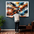 Geometric Abstract Wall Art Canvas Print, Orange Blue by MyGreatCanvas | Canvas Wall Art Prints | Photo Prints & Wall Decor