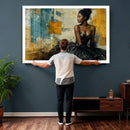 Elegant Woman Canvas Wall Art — Black Gold Gown Fashion by MyGreatCanvas | Canvas Wall Art Prints | Photo Prints & Wall Decor
