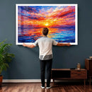 Colorful Knife Ocean Sunset Canvas — Orange Pink Teal by MyGreatCanvas | Canvas Wall Art Prints | Photo Prints & Wall Decor