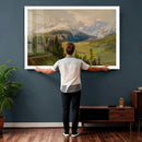 Konrad Petrides Sexten Village Canvas Print, Alpine Mountain Valley Painting, Dolomites Landscape Art by MyGreatCanvas | Canvas Wall Art Prints | Photo Prints & Wall Decor