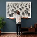 Texas Longhorn Drawing Canvas Wall Art, Western Cattle by MyGreatCanvas | Canvas Wall Art Prints | Photo Prints & Wall Decor