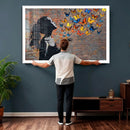 Urban Banksy Butterfly Girl Wall Art Canvas Print, Framed by MyGreatCanvas | Canvas Wall Art Prints | Photo Prints & Wall Decor
