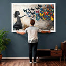 Banksy Butterfly Girl Wall Art Canvas Print, Framed Street by MyGreatCanvas | Canvas Wall Art Prints | Photo Prints & Wall Decor