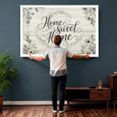 Home Sweet Home Wall Art Canvas Print, Floral Farmhouse by MyGreatCanvas | Canvas Wall Art Prints | Photo Prints & Wall Decor