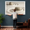 Zen Garden Stone Sand Canvas | Japanese Rock Garden Wall Art by MyGreatCanvas | Canvas Wall Art Prints | Photo Prints & Wall Decor