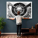 Vintage Propeller Plane Wall Art Canvas Print, Black and by MyGreatCanvas | Canvas Wall Art Prints | Photo Prints & Wall Decor