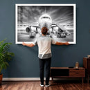 Airplane Wall Art Canvas Print, Black and White Jet Aircraft by MyGreatCanvas | Canvas Wall Art Prints | Photo Prints & Wall Decor