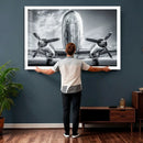 Propeller Plane Wall Art Canvas Print, Black and White by MyGreatCanvas | Canvas Wall Art Prints | Photo Prints & Wall Decor
