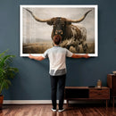 Longhorn Bull Wall Art Canvas Print, Western Farmhouse by MyGreatCanvas | Canvas Wall Art Prints | Photo Prints & Wall Decor