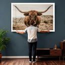 Texas Longhorn Bull Wall Art Canvas Print, Western Farmhouse by MyGreatCanvas | Canvas Wall Art Prints | Photo Prints & Wall Decor