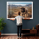 Texas Longhorn Bull Wall Art Canvas Print, Western Farmhouse by MyGreatCanvas | Canvas Wall Art Prints | Photo Prints & Wall Decor