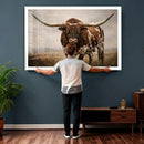 Texas Longhorn Canvas Wall Art Western Bull Desert Moody by MyGreatCanvas | Canvas Wall Art Prints | Photo Prints & Wall Decor