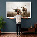 Texas Longhorn Canvas Wall Art Western Bull Desert Moody by MyGreatCanvas | Canvas Wall Art Prints | Photo Prints & Wall Decor