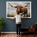 Texas Longhorn Canvas Wall Art Western Bull Desert Moody by MyGreatCanvas | Canvas Wall Art Prints | Photo Prints & Wall Decor