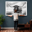 Texas Longhorn Canvas Wall Art Western Bull Desert Moody by MyGreatCanvas | Canvas Wall Art Prints | Photo Prints & Wall Decor