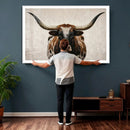 Texas Longhorn Canvas Wall Art Western Bull Desert Moody by MyGreatCanvas | Canvas Wall Art Prints | Photo Prints & Wall Decor