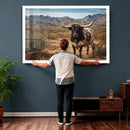 Texas Longhorn Canvas Wall Art Western Bull Desert Moody by MyGreatCanvas | Canvas Wall Art Prints | Photo Prints & Wall Decor