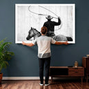Cowboy Lasso Canvas Wall Art, Black White Western Horse by MyGreatCanvas | Canvas Wall Art Prints | Photo Prints & Wall Decor