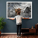 Texas Longhorn Canvas Wall Art, Rustic Farm Barn Bluebonnet by MyGreatCanvas | Canvas Wall Art Prints | Photo Prints & Wall Decor