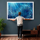 School of Fish Canvas Print | Blue Ocean Underwater Wall Art by MyGreatCanvas | Canvas Wall Art Prints | Photo Prints & Wall Decor