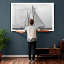 Vintage Sailboat Wall Art Canvas Print, Black and White by MyGreatCanvas | Canvas Wall Art Prints | Photo Prints & Wall Decor