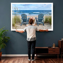 Large Beach Canvas Wall Art Coastal Adirondack Chairs Ocean by MyGreatCanvas | Canvas Wall Art Prints | Photo Prints & Wall Decor
