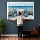 Beach Canvas Wall Art Coastal Adirondack Chairs Ocean by MyGreatCanvas | Canvas Wall Art Prints | Photo Prints & Wall Decor