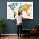 Watercolor World Map Canvas Wall Art Print – Abstract by MyGreatCanvas | Canvas Wall Art Prints | Photo Prints & Wall Decor