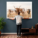 Texas Longhorn Canvas Wall Art, Rustic Farm Animal Photography Print, Farmhouse Country Decor, Western Ranch Art by MyGreatCanvas | Canvas Wall Art Prints | Photo Prints & Wall Decor