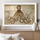 Sepia Octopus Wall Art Abstract Animal Canvas Print