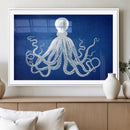 Large 3-Panel Blue Octopus Canvas Wall Art | Coastal Marine by MyGreatCanvas | Canvas Wall Art Prints | Photo Prints & Wall Decor