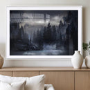 Night Landscape and Trees Wall Art Canvas Print