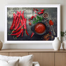 Red Chili Peppers Wall Art Kitchen Artwork Canvas Print