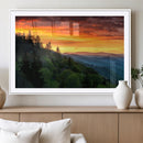 Forest Landscape Wall Art Sunset Canvas, Forest Sunset