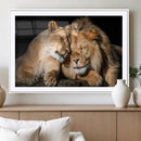 Lion and Lioness Wall Art Canvas Print – Framed African