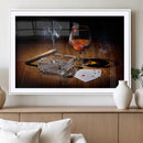 Whiskey Cigar Wall Art Canvas Print Kitchen Wall