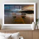Serene Lake Pier at Sunset Canvas Print | Landscape Canvas