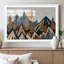 Abstract Wood Panel Effect Mountain Range Top Wall Art