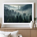 Captivating Misty Forest Wall Art Premium Canvas Print a